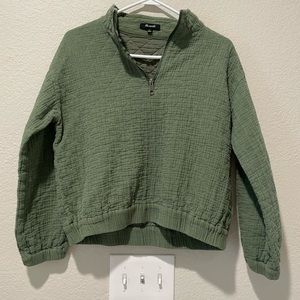 Madewell Green Crew next sweater cropped